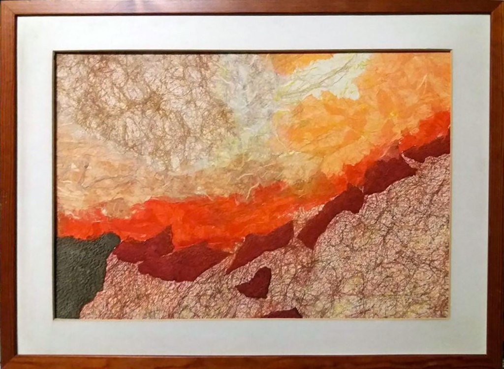 Discesa rossa (tecnica mista, 63x49)