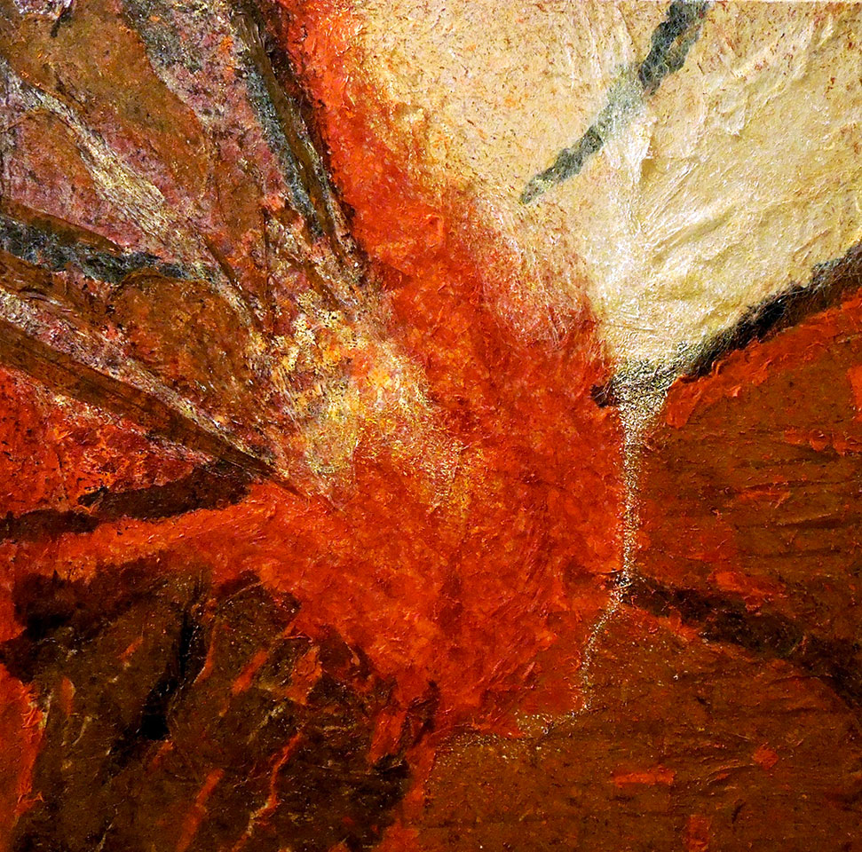 Grande rosso (tecnica mista, 100x100)
