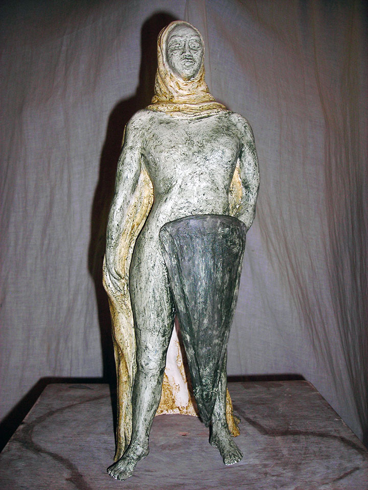 Guerriera (vista fronte - argilla dipinta)