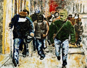 L'orchestra (olio su tela, 100x80)