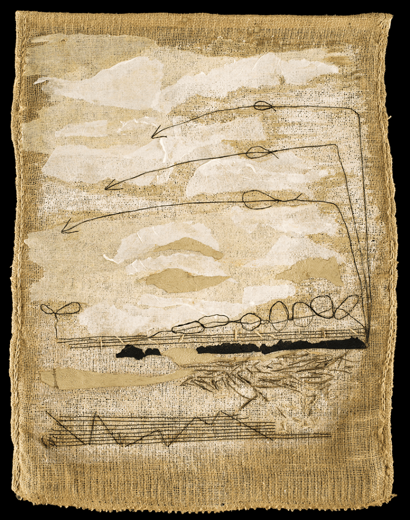 Senza titolo 08 (tecnica mista su tela di iuta - 74x95 - 2025)