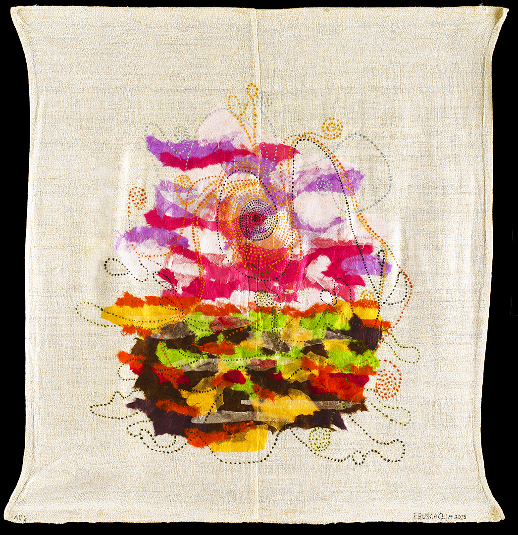 Senza titolo 10 (tecnica mista su tela di lino - 80x78 - 2025)