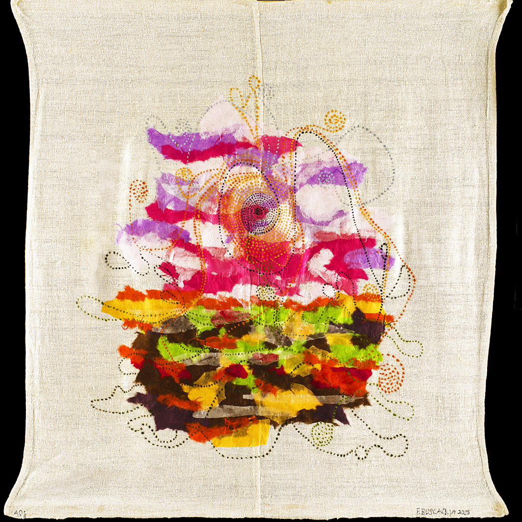 Senza titolo 10 (tecnica mista su tela di lino - 80x78 - 2025)