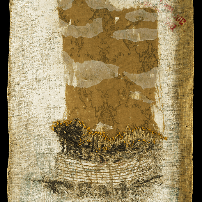 Senza titolo 11 (tecnica mista su tela di iuta - 83x132 - 2025)