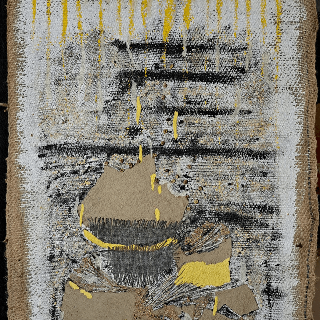 Senza titolo 12 (tecnica mista su tela di iuta - 70x90 - 2026)