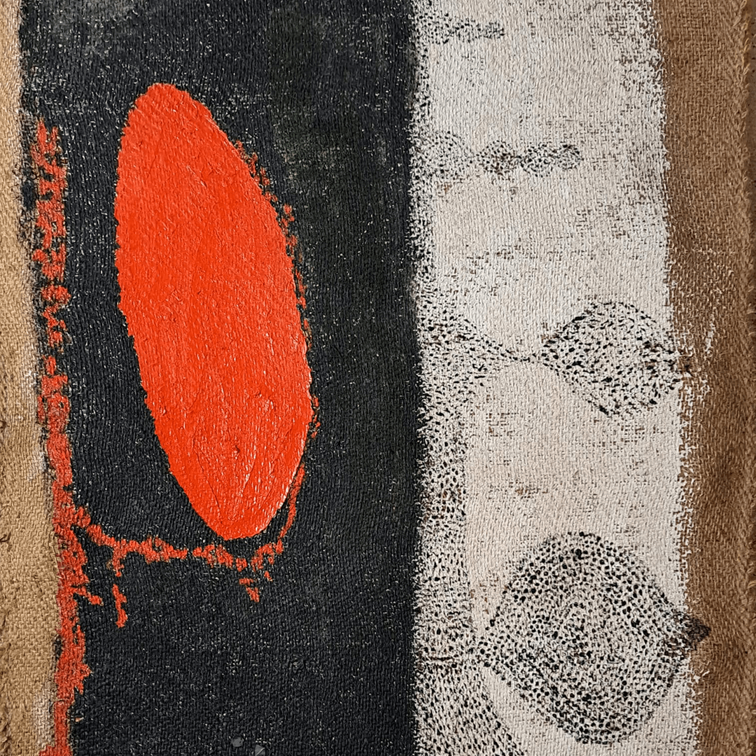 Senza titolo 13 (tecnica mista su tela di iuta - 68x92 - 2026)